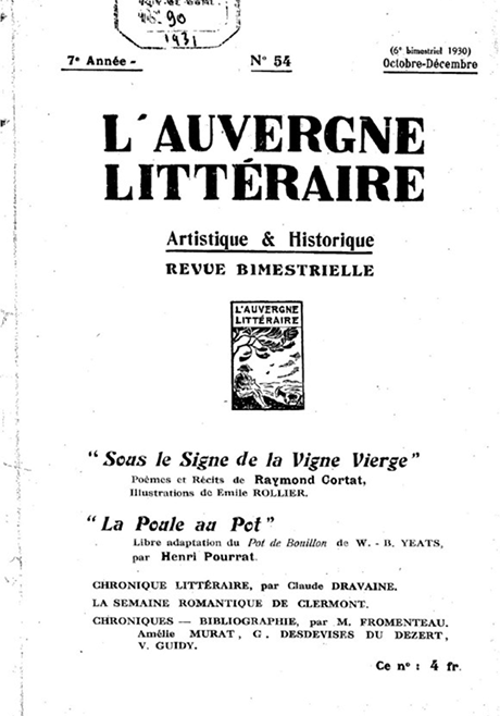 L'Auvergne Littéraire — N°54, octobre-décembre 1930 — Revue bimestrielle artistique et historique